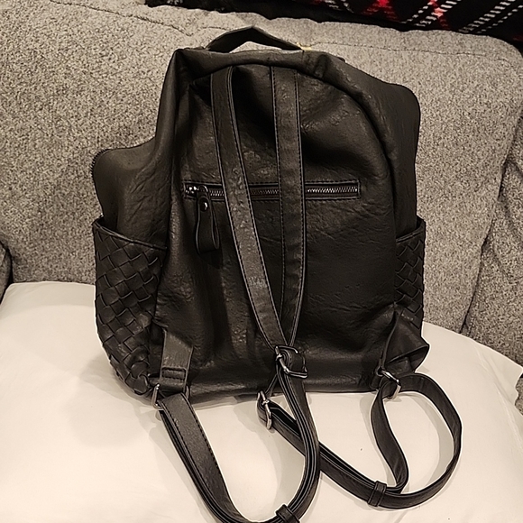 Madison West Black Textured Backpack - Picture 6 of 8